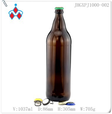 茶色のガラス ビール瓶 1000 ml